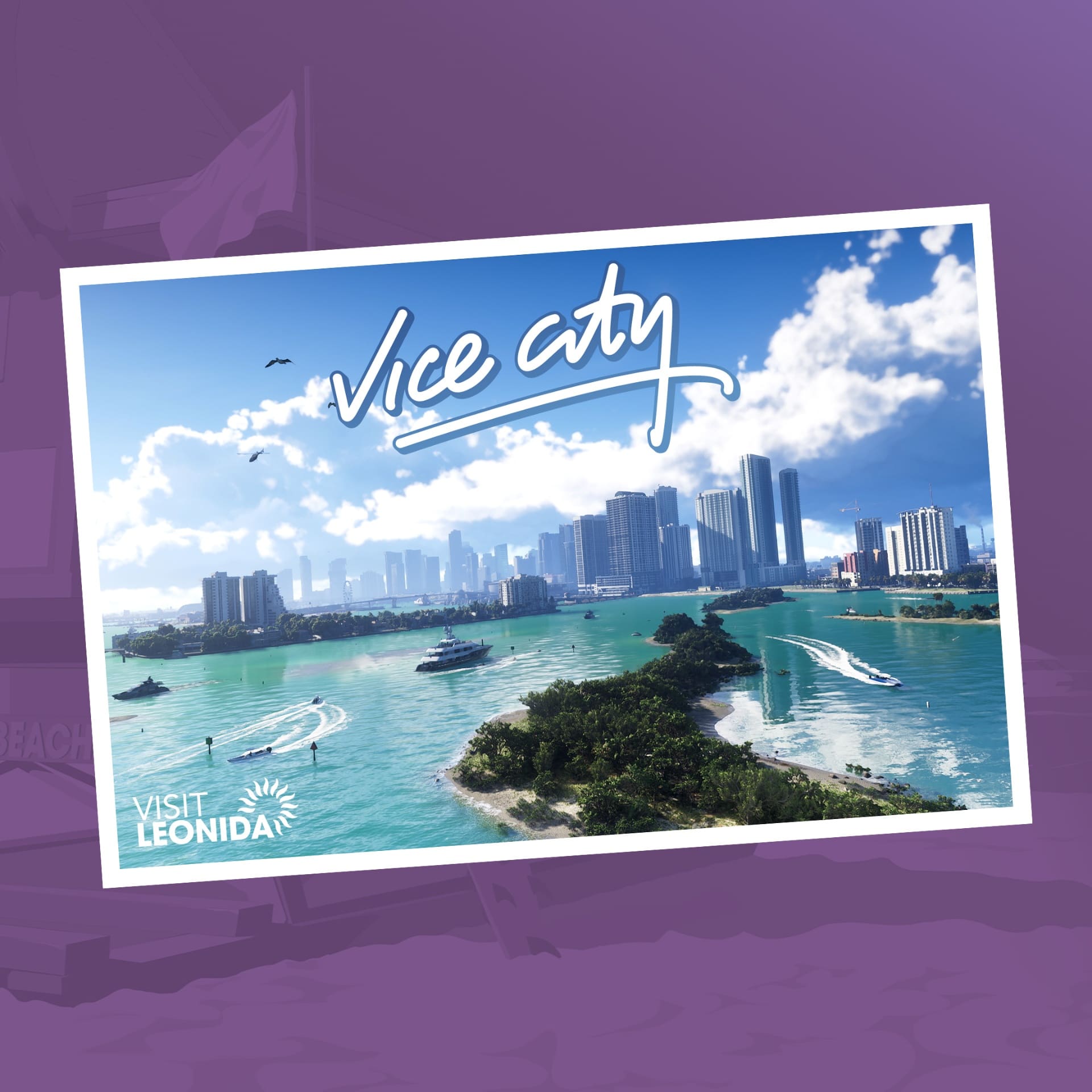 Vice City - Carte Postale (Carré)